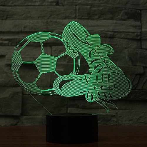 Tissen 3D Soccer and Shoes Night Light 7 Colors Mood Light Touch Switch USB Table Desk LED Light Christmas Present Kids Home Party Birthday Christmas Gift