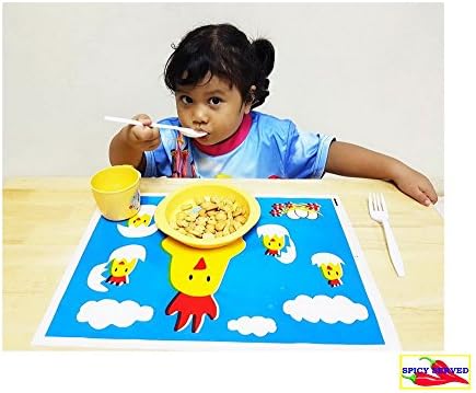 Disposable Place Mat to Stick on Table Topper Good for Children Clean and Nice Set of 5