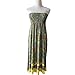 YiYaYo Womens Sexy Bohemian Vintage Strapless Summer Tube Top Dress Beachwear Yellow XXL