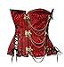 bslingerie® Gothic Punk Heavy Duty Retro Waist Cincher Underbust Corset (S, Red)