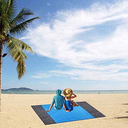 Mumu Sugar Sand Free Beach Mat Oversized 82" x79 Sand Proof Beach Blanket Outdoor Picnic Mat for Travel, Camping, Hiking and Music Festivals-Lightweight Quick Drying Heat Resistant