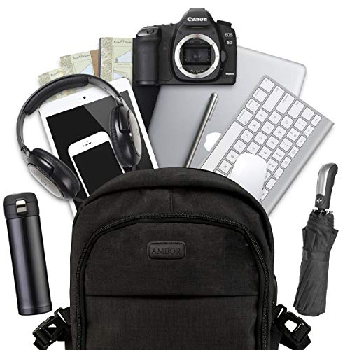 Travel Laptop Backpack, Anti Theft Business Waterproof Laptop Backpack with USB Charging Port and Headphone Interface fits Under 15.6" Laptop, for College Student Work Men & Women