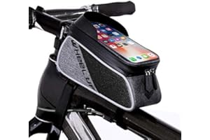 WATERFLY Bike Front Frame Bag: Bike Top Tube Phone Mount Bag Cycling Waterproof Phone Holder Pouch Bicycle Handlebar Pouch