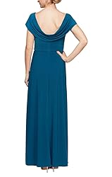 Alex Evenings Women's Long Cowl Neck A-Line