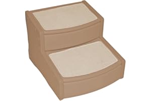 Pet Gear Easy Step II Extra Wide Pet Stairs, 2-step/for cats and dogs up to 200-pounds, Tan