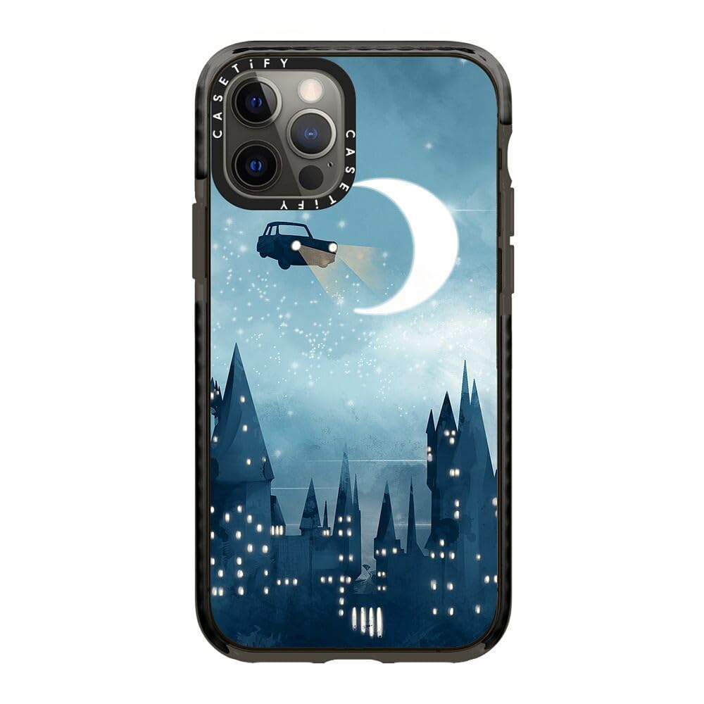 CASETiFY Impact Case for iPhone 12 / iPhone 12 Pro - Book Lover Wizard - Clear Black Image