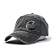 Vintage Washed Dyed Cotton Twill Low Profile Adjustable Baseball Cap (Charcoal Gray N)