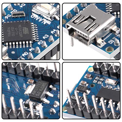 Aoicrie Nano V3.0 ATmega328P Micro Controller Board Module USB Development Board Atmel Atmega328P-AU 5V 16MHz CH340G for Arduino