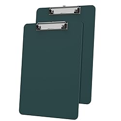 Macroclo Plastic Green Clipboards 2 Pack, Colored
