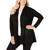 Anne Klein Womens Long Cardigan W/Waist Seam-Anne Black