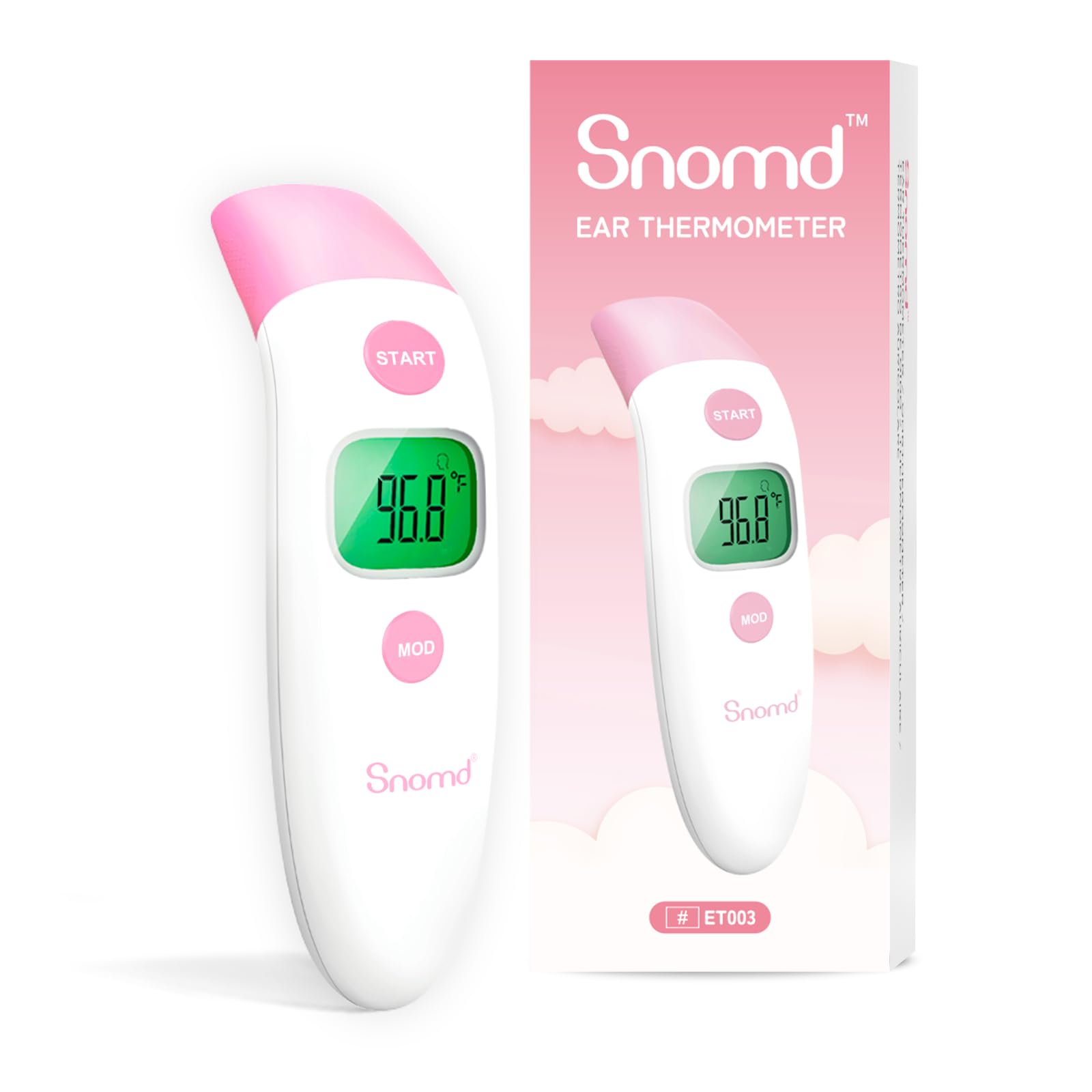 Forehead and Ear Thermometer 3 in 1 Non-Contact Backlight Body Object Temperature Checking Sensor Touchless Digital Thermometer with Fever Alert