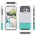 ULAK S7 Case, Galaxy S7 Case, Hybrid Case for Samsung Galaxy S7 2016 Release 2-Piece Dual Layer Style Hard Cover (Minimal Mint Stripes+Grey) Will not Fit S7 Edge