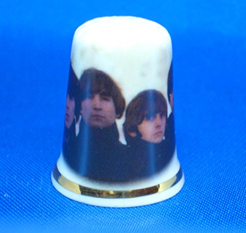 Porcelain China Collectable Thimble - Beatles Group Photo - Free Gift Box