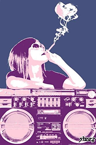 Boom Box Joint - Pink Plastic Sign by Steez 12 x 18in
