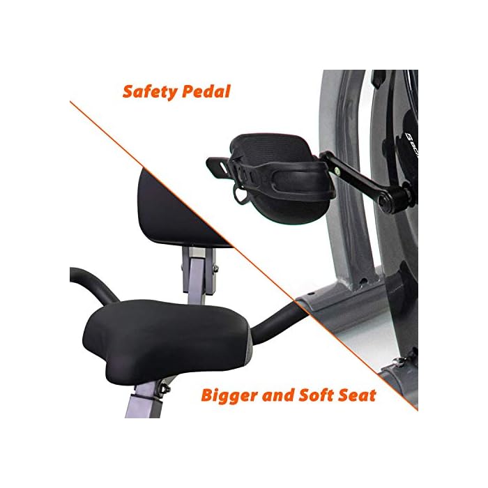 BCAN Folding Exercise Bike, Upright Bicycle with Heart Rate