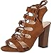 Chase & Chloe Benjamin-1 Women's Open Toe Bondage Lace Up Slingback Chunky Heel Suede Sandals