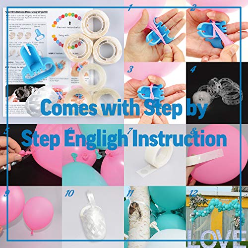 Balloon Decorating Strips, UPGRADED VERSION Balloon Arch Tape 3 rolls