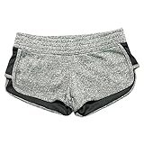 LETSQK Women's Sexy Yoga Booty Pilates Terry Running Sports Shorts Heathergrey M