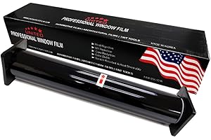 HIDNY United Centurion Window Tint 20% VLT 36" Inx100'Ft 2Ply Carbon - PET Laminated Adhesive Film - Privacy Window Tint for Cars, Home, Blocks UV/IR Rays, Reduce Heat & Glare - Lifetime Color Stability