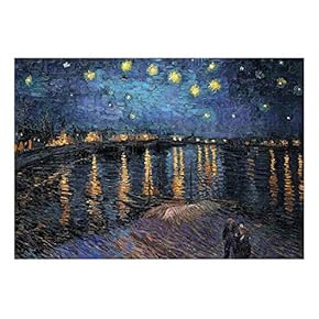Starry Night Over The Rhone by Vincent Van Gogh - Dutch Impressionism - 20th Century Artist - Peel and Stick Large Wall Mural, Removable Wallpaper, Home Decor - 66x96 inches