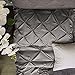 3 Piece Luxurious Pinch Pleat Decorative Pintuck Comforter Set - HIGHEST QUALITY, WRINKLE RESISTANT, ALL SEASON - Full/Queen, Gray