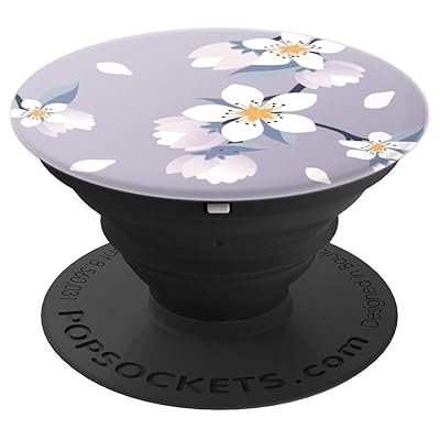 Purple PopSockets Grip and Stand with White Wildflowers