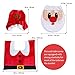 Unomor Santa Christmas Toilet Seat Cover and Rug, Toilet Paper Box Cover Set for Christmas Decoration