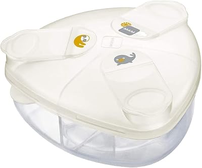 MAM Formula Dispenser 3 Servings 40g Each Spill-Free Snap Cover White