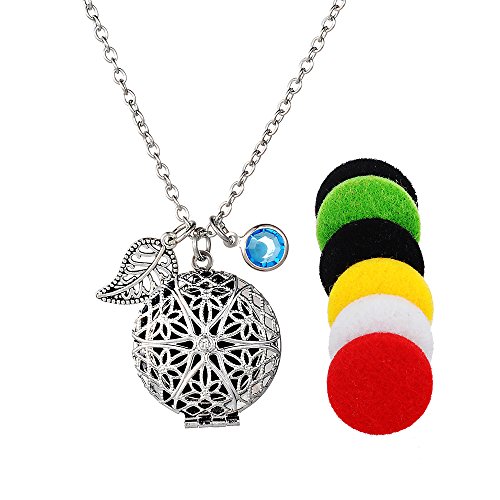 Vintage hollow silver round locket album necklace for women and m…