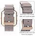 Henoda for Fitbit Blaze Bands Leather Small Large Strap Smart Fitness Watch Band Women Men (A Oxford Tan and Rose Gold Frame, S/P Size)
