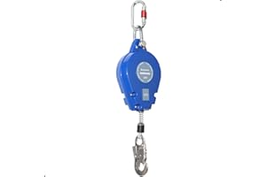 Bucamao 33FT Self Retracting Lifeline, Fall Protection Steel Wire SRL, Aluminum Housing Safety Retractable Lanyard, PPE Roofing Gear