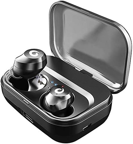 Wireless Earbuds Bluetooth Headphones, Latest Bluetooth 5.0 True Wireless Earphones 3D Stereo Sound IPX7 Waterproof Bluetooth Earbuds with Charging Case (Black)