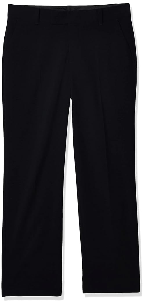 Calvin Klein Boys Flat-Front Bi-Stretch Dress Pant, Straight Leg Fit & Hemmed Bottom, Belt Loops & Functional Front Pockets, Midnight Navy, 12 Husky