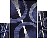 Home Dynamix 3 Piece Ultra Soft Ariana Rug | Rug, Runner & Scatter (Navy Blue)