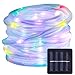 LE® 23ft LED RGB Solar Rope Lights, Waterproof, 50 LEDs, Red/Green/Blue, 1.2 V, Multi-color, Portable, with Light Sensor, Outdoor Rope Lights, Ideal for Christmas, Wedding, Party