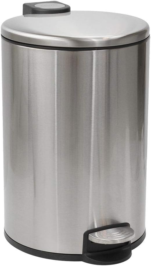 CALITEK 20 Litre Stainless Steel Round Pedal Bin. Removable Inner