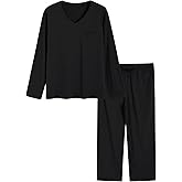 Latuza Women's Petite Cotton Pajama Set Long Sleeve Sleepwear Petite Size