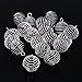 Bememo 20 Pieces 29 x 24 mm Silver Plated Bead Cages Pendants Findings and 20 Pieces 18 Inch Black Waxed Necklace Cord with Clasp for Jewelry Making