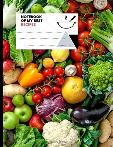 Notebook Of My Best Recipes: Blank Cookbook To Write In | Recipe Journal with Unique Design | Ideal for Gift | Large Size (8,5" x 11")