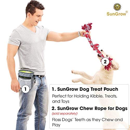 Dog Treat Pouch --- Pet Snacks, Toys and Training Tools Carrier - With Built-In Poop Bag Dispenser - Stylish, Multi-wear, Multipurpose - Weather-Resistant Nylon Fabric Material