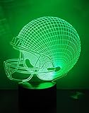 Loveboat USB Powered 7 Colors Amazing Optical Illusion 3D Glow LED Lamp Art Sculpture Lights Produces Unique Lighting Effects and 3D Visualization for Home Decor (Football Helmet)
