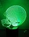 Loveboat 3D LED Lamp Night Light 3D Illusion Lamp Football Helmet Baseball Cap Desk Table Lamp USB Powered Optical Illusion Night Light as Home Decor and Best Gift (Football Helmet)