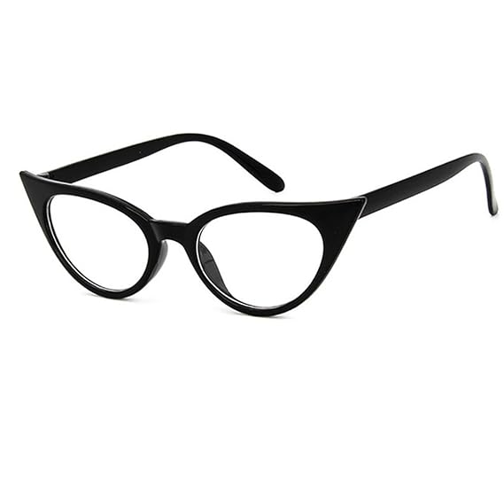 Dawnzen 50er Jahre Damen Brille Elvis Rahmen Partybrille Cat Eye Katzenauge Dress up Parteien