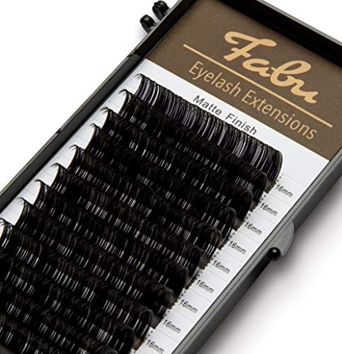 Fabu Individual Classic Eyelash Extensions, Thickness/Diameter 0.15, D Curl, ONE LENGTH PER TRAY (16mm)