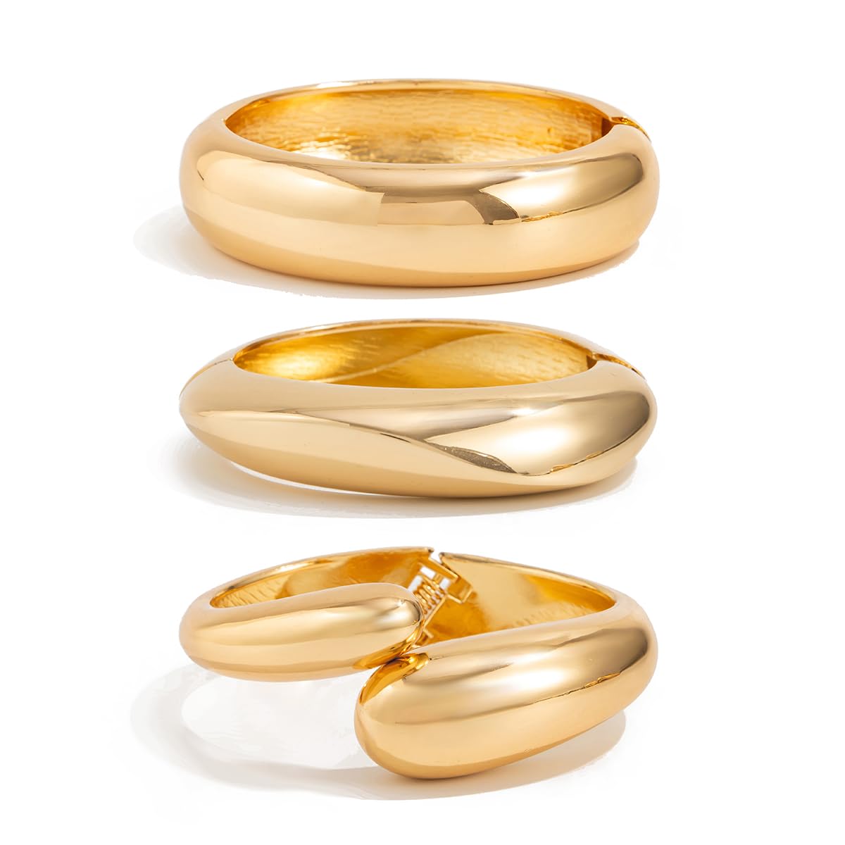 Photo 1 of ****SIMILAR ITEM 4 PIECES***
KunJoe Gold Bangle Bracelets for Women Wide Chunky Cuff Bracelet Stack Trendy Open Adjustable Twist Cuff Bangle Jewelry ? (Gold 2)