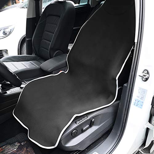 Waterproof Car Seat Covers, Universal Front Bucket Seat Covers for Cars Trucks SUV, Neoprene Covers for Car Seats with Non-Slip Machine Washable, Auto Carseat Protectors Black (59 x 26 Inches)【1 PC】