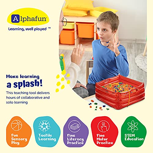 ALPHAFUN Water Beads Sensory bin with Alphabet Beads, Inflatable Sensory Bin, Supplies for Water
