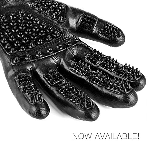 GentleShed Pet De-Shedding Grooming Gloves. BEST SELLER