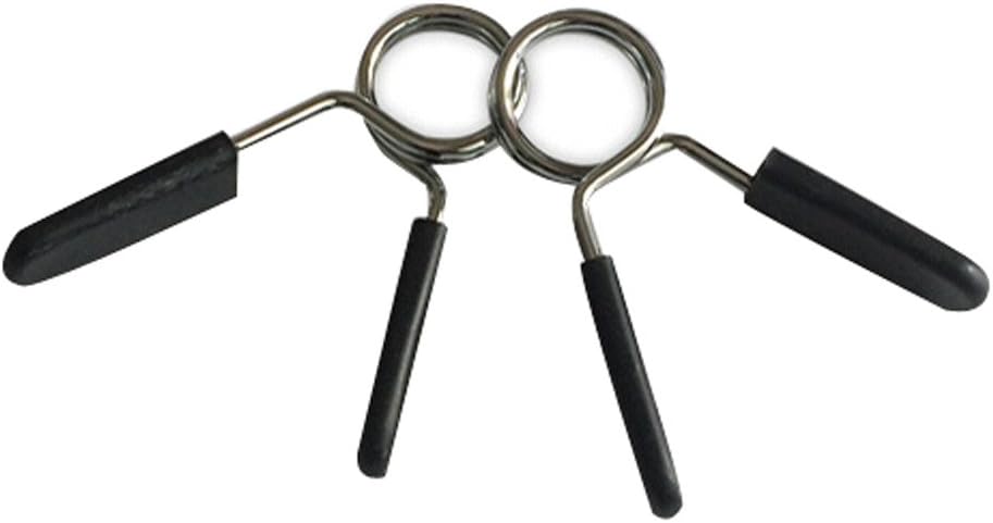 icoXXch 2pcs Spring Collars for Standard 1inch Hole (2.5cm) Weightlifting Barbells or Dumbbell Bars, Barbell Spring Clip Collar, Weight Bar Dumbbell Lock Clamp for Gym Exercise Fitness Training