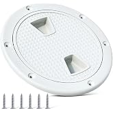 AOWEITOUR 4&rdquo; 6&rdquo; 8&rdquo;Boat Hatch,Deck Plates for Boats,Round Non Slip Inspection Hatch,Detachable Cover, Suitable for Ships, RV, Outdoor Facilities,ABS White Plastic,Attached Screw(1 PCS)